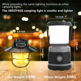 XRDZYXGS Camping Lantern, Portable Camping Light, Rechargeable Lanterns 4 Light Modes(1300-6500K), Adjustable Brightness, Waterproof Tent Lantern LED Lanterns for Power Outages, Camping, Fishing