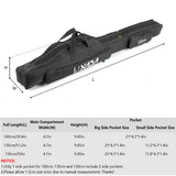 Lixada Fishing Rod Case, Portable Folding Fishing Rod Case Fishing Pole Reel Storage Bag Fishing Gears Organizer