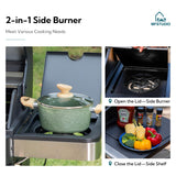 MFSTUDIO 4 Burner Gas BBQ Grill Griddle Combo w/Side Burner, Black
