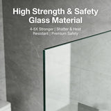 32"W×78"H Glass Shower Door 8mm Thick Frameless Tempered Glass Shower Panel-Fixed Design with Hardware for Bathroom Screens (Black)
