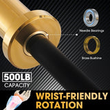 Mikolo 7ft Olympic Barbell, Barbell for Weightlifting and Powerlifting 45lb, Olympic Bar for 1500lbs Capacity, Weight Bar Fit 2” Standard Weights (6ft,Gold)