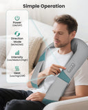Snailax Cordless Neck Massager with Heat, Shiatsu Neck Back Massager for Pain Relief Deep Tissue, Rechargeable 4D Knead Shoulder Massager Pillow, with Portable Carry Bag, Gifts for Mom, Dad
