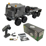 HOBBYPLUS Helidirect 1/18 RC Crawler CR18P Terranaut 8x8 RC Truck Remote Control Car w Full-Lock 8WD RTR Active All-Wheel Steering, 2-Speed Transmission, Recovery Winch, LED Lights (Gray)