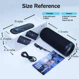 Portable Speaker, Wireless Bluetooth Speaker, IPX7 Waterproof, 25W Loud Stereo Sound, Bassboom Technology, TWS Pairing, Built-in Mic, 16H Playtime with Lights for Home Outdoor - Black SOWO