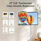 NEWORK 27 Inch Smart Portable TV on Wheels, Android 14 EDLA Certified