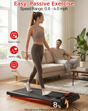 2.5 HP Quiet Under Desk Treadmill with 8% Incline, 265 lbs Capacity – Portable Compact Treadmill for Home Office & Small Spaces, 15" x 35.4" Belt