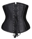 SHAPERX Women 24 Double Steel Boned Longline Heavy Duty Waist Training Corsets Body Shaper,SZ1971-Black-L