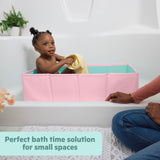 Disney Baby Minnie Mouse Tuckaway Toddler Folding Tub, Converts Shower to Bathtub, Folds to Store, Easy to Clean, Portable Baby Bathtub for Travel, 12M-5Y