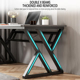 HaoJieHan Computer Desk, PC Desk, Study Room, Desk, Workstation, Can Be Used as a Game Table or Computer Desk, Corner Desk in Modern Design A, 140 x 75 x 60 cm