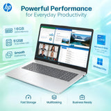 HP 17 Business Laptop, 17.3" HD+ Touchscreen, Intel 10-Core i5-1334U(Up to 4.6GHz), 16 GB RAM, 512 GB SSD, Numeric Keypad, Fingerprint Reader, Wi-Fi 6, Windows 11 Pro, Natural Silver, w/Accessories
