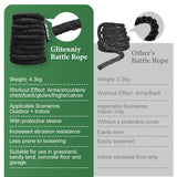 Battle Ropes Black Workout Rope 1 inch Battle Ropes for Home Gym 30ft Exercise Ropes for Working Out Heavy Ropes for Exercise Training Weighted Rope Weighted Workout Rope Battle Rope Glitenniy