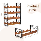 Stackable Wine Rack for 16 Bottles, 4 Tier Wine Storage Cabinet Shelf, Freestanding Wine Organizer X-cosrack