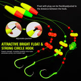 Catfish Rigs Fishing Rig - Bank Fishing Catfishing Tackle Floats Rattler Beads Rig Kit with Snaps 6/0 Circle Hooks Catfishing Rigs 5pcs/set PROBEROS