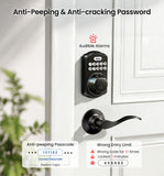 Veise KS02A Fingerprint Door Lock, Keypad Deadbolt, Matte Black