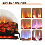 PuraFlame 27" Free Standing Electric Fireplace Log Set Insert, 750W/1500W Heater, 6 Flame Colors with 5 Brightness, Crackling Sound, Remote Control