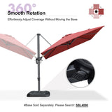 PURPLE LEAF Outdoor Umbrella 8' x 8' Square Premium Sun Protection Terra