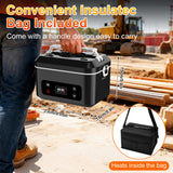 Heated Lunch Box,Electric Lunch Box, Lunch Box Battery Powered, Pro 24000mah,5.5 Cups Portable Food Heater-3D-5 Side Heating-Intelligent Temperature Control,Suitable For Trucks,Offices(Black/White)