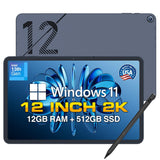 Fusion5 2026 Version 12" 2K Display Windows 11 Tablet PC with Stylus Pen