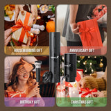 Electric Wine Set 4 | Automatic Wine Opener Dispenser Gift Set - Electric Corkscrew Opener & Auto Wine Dispenser | Ideal Housewarming Gifts and Cool Wine Gift (Black)