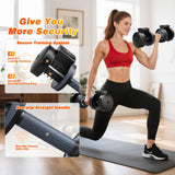 XDDIAS Adjustable Dumbbell Set of 2, 25/55/80LB Dumbbell Set-Fast Adjust Weights Set, 5/10/16 in 1 Free Weights Dumbbells Set with Anti-Slip Metal Handle, Compact Size (Black-55LB-2pcs)