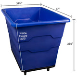 ReadySpace Commercial 16 Bushel Utility Cart with Steel Base, Poly Box Basket Truck, Laundry Cart, and Rolling Trash Bin