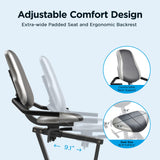 JLL Recumbent Exercise Bike, Quiet Smart Stationary Cardio Machine for Home Gym, Low-Impact Seated Workout with 8 Levels of Magnetic Resistance & Free Smart Fitness App