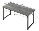 Huuger Modern Simple Office Desk, 55 Inch, Gaming & Work Desk with Storage, Large Legroom, Metal Frame, Grey