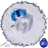 Fishing Cast Net 3/8inch Mesh Size for Bait Shrimp Trap Fish Heavy Duty Sinkers Throw Net 3FT to 12FT Radius 8FT Radius Drasry