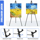 Easel Stand for Sign Folding,63" Portable Metal Easel Stand for Wedding Sign Stand (Black,2 Pack) Rdiorry