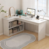 WOOOFA L Shaped Desk with Storage, Corner Computer Desk with Open Shelves