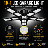 Nexa-Elite LED Garage Lights 2 Pack, 14000LM Garage Lighting, 10+1 Adjustable Panels, 90W High-Efficiency 6500K Deformable LED Garage Ceiling Lights, E26/E27 Screw-in for Basement, Workshop, Warehouse