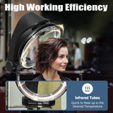 Orbiting Infrared Hair Dryer,3 in 1 Free Standing Hair Dryer 110V 1200W 360 Degree Rotating Hair Steamer Adjustable Height with Rolling Base Professional Hair Processor Styling Machine for Salon
