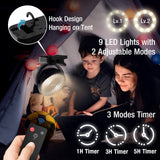 Portable Clip on Fan 65 Working Hours, Camping Fan with LED Lights & Hook, 12000 Capacity Battery Operated Fan with Clamp, USB Rechargeable for Desk, Tent, Treadmill, Stroller, Golf Cart, Home FRIZCOL