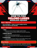 Delong Lures - The Squirm Fishing Lures - Ultimate Bass Fishing Kit, Weighted Jigs for Freshwater and Saltwater, Large Swimbait Lures - Made in USA (Variety 3 Pack)