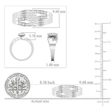 Dazzlingrock Collection Round Lab Grown White Diamond Slipt Shank Marquise Shape Wedding Engagement Ring for Her (0.26 ctw, Color H-I, Clarity SI2) in 925 Sterling Silver Size 4