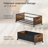 Under Bed Storage with Wheels, Bigger Size, Wooden Under Bed Storage Containers, Under Bed Shoe Organizer FOUCSSOMEI