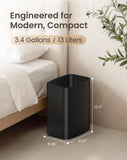 Slim Stainless Steel Waste Basket for Dorm, Bedroom, Office