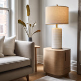 PoKat 23" Modern Ceramic Table Lamp Set of 2 for Living Room White Desk Lamps for Bedroom Farmhouse Bedside Nightstand Lamp House Warming Gifts New Home Decor End Table Lamps Gifts for Women Mom Beige