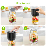 M11 Electric Mason Jar Vacuum Sealer Kit - with Wide and Regular Mouth Mason Lids, Jar Vacuum Sealer for Canning Jars, Vacuum Sealing Machine for Food Storage Black