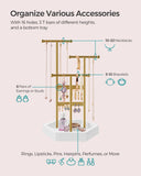 Jewelry Holder, Jewelry Organizer, 4 Independent Zones, Jewelry Display Stand with Metal Frame SONGMICS