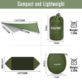 G4Free Large Camping Hammock with Mosquito Net and Rain Fly- 2 Person Portable Hammock with Bug Net and Tent Tarp for Outdoor Hiking Camping Backpacking Travel(Army Green with Rain Fly)