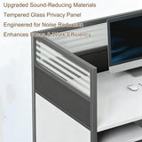 Modern Cubicle Office Workstation Desk with Privacy Panels, Modular Multi-Person Partition Desk, Computer Desk with Storage & for Office, Call Center & Team Workspace (A-Right, 1 P)