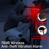 NineLeaf Smart Bike Alarm Taillight with Turn Signals and Automatic Brake Light, Waterproof Bicycle Horn with Remote Control, USB Rechargeable Rear Bike Tail Light for Night Riding, 9Pack