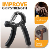 NIYIKOW 2 Pack Grip Strength Trainer, Hand Grip Strengthener, Adjustable Resistance 22-132Lbs (10-60kg), Forearm Strengthener, Perfect for Musicians Athletes - Carbon Black NIYIKOW