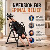 HARISON Inversion Table for Back Pain Relief - Decompression Back Stretcher, 350LBS Capacity Strength Training Inversion Equipment, Decompression Table with Safe Belt & Comfortable Ankle Holders