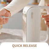 warran Master 4-in-1 Electric Hand Mixer with Turbo Boost, Stainless Steel Whisk, Beaters, Dough Hooks & Milk Frother, Lightweight Handheld Mixer for Baking & Coffee, Champagne Gold