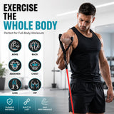 ONYXARAEL Resistance Bands Set, Anti-Snap Workout Bands with Handles, Stackable Resistance Bands for Men & Women, Home Gym Equipment with Door Anchor for Strength Training & Full Body Workout