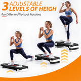 Smartxchoices 30'' Aerobics Stepper Workout Step Platform with 4" - 6" - 8" Adjustable Risers, Fitness Exercise Workout Trainer,Non-slip Step Platform for Cardio, Core, Strength Training,Home Gym