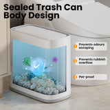 Bathroom Trash Can with Lid and Wheels, 2.6 Gallon/10L Small Garbage Can