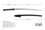 Hand Forged 1045 Tomoe Crest Katana, Heat Tempered Full Tang Sword